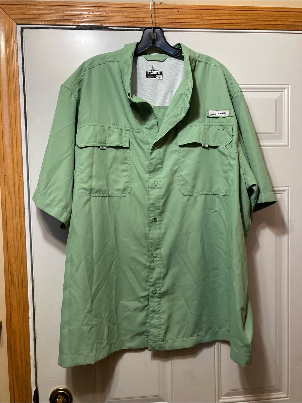 Habit  Light Green Short‎ Sleeve Fishing Shirt 2XL